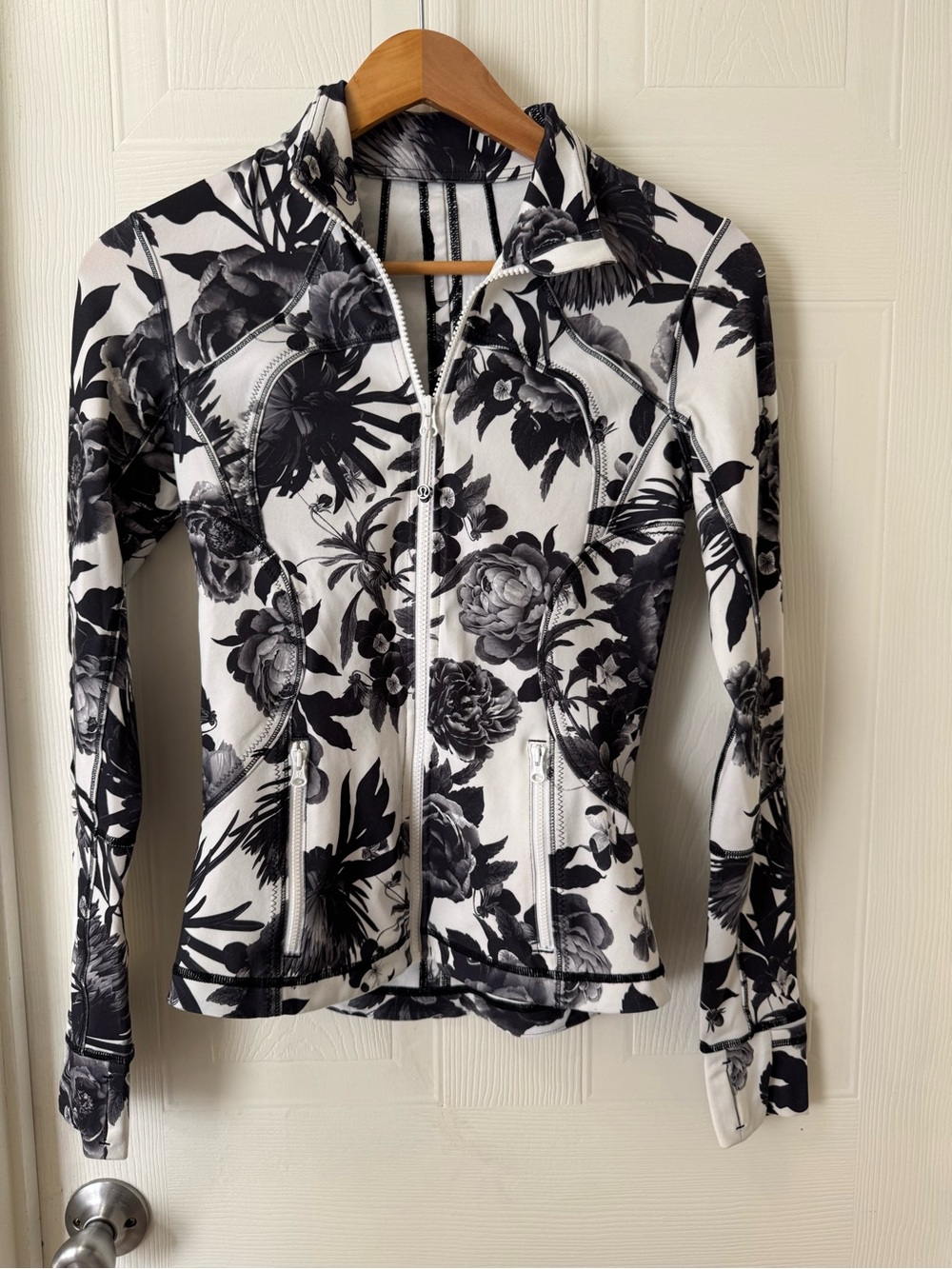 lululemon athletica Black & White Floral Zip Jacket